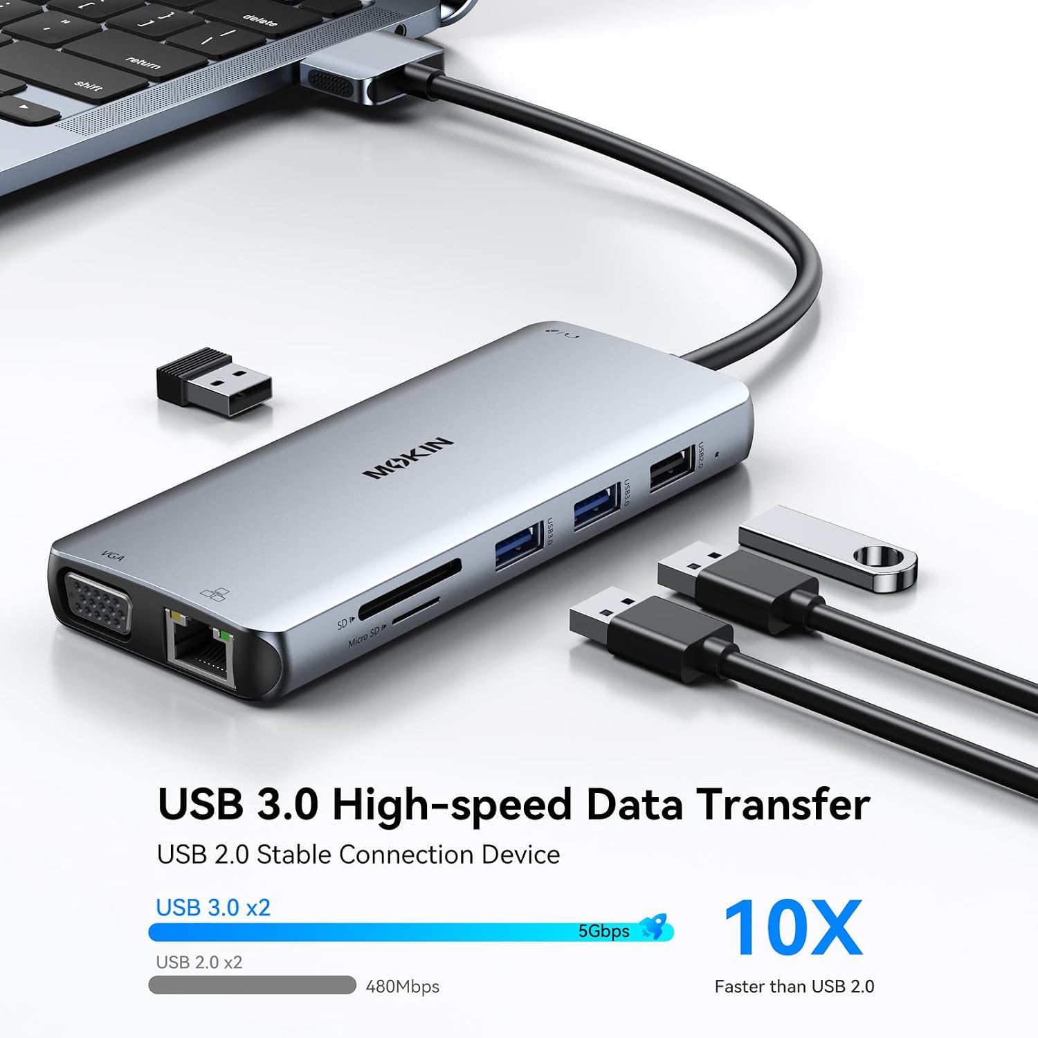 Detalle de MOKiN MacBook Docking Station, 12-in-2