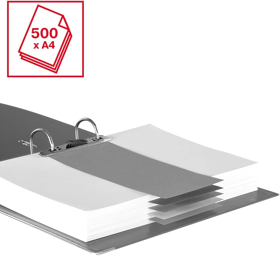 Detalle de Esselte N°1 Power – Lot de 5 classeurs à levier blancs, A4, 2 trous, 500 feuilles