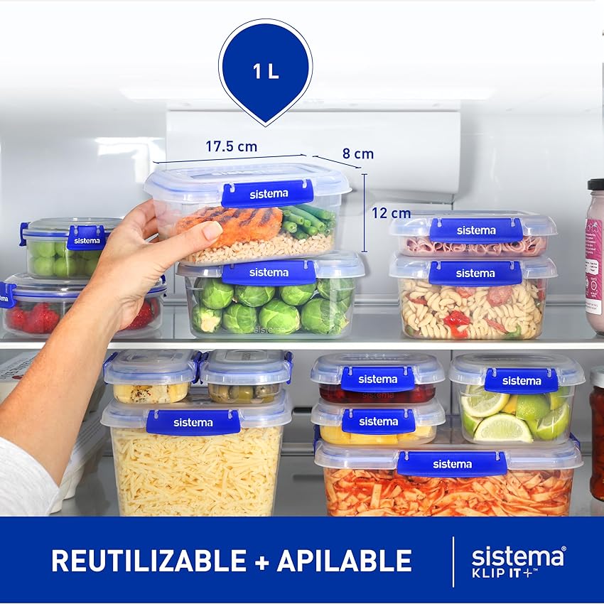 Detalle 1 de Recipientes herméticos KLIP IT PLUS de Sistema | Juego 4 🍱
