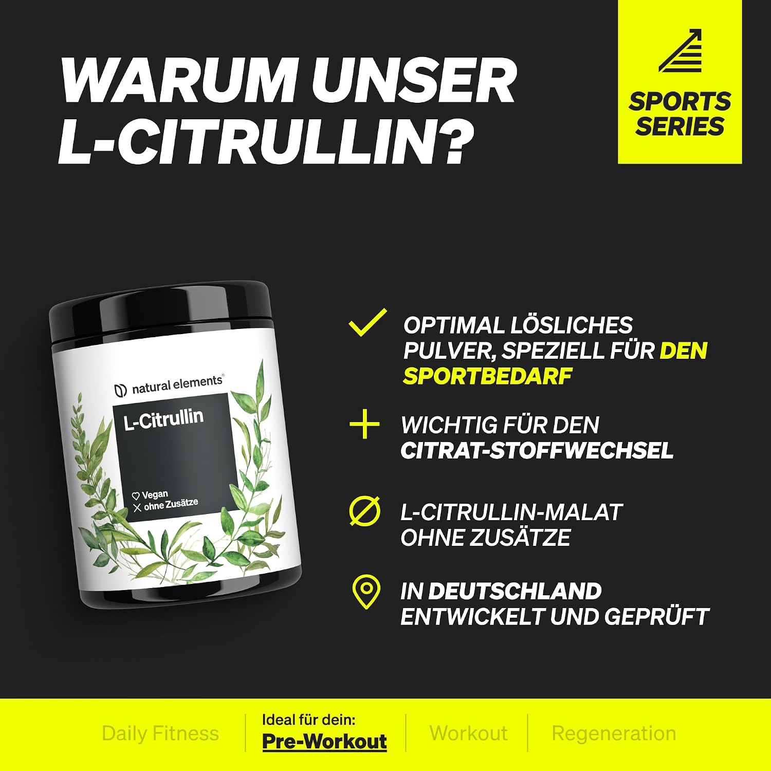 Thumbnail 1 de natural elements L‑Citrullin Malat 2:1 Pulver 500 g 💊