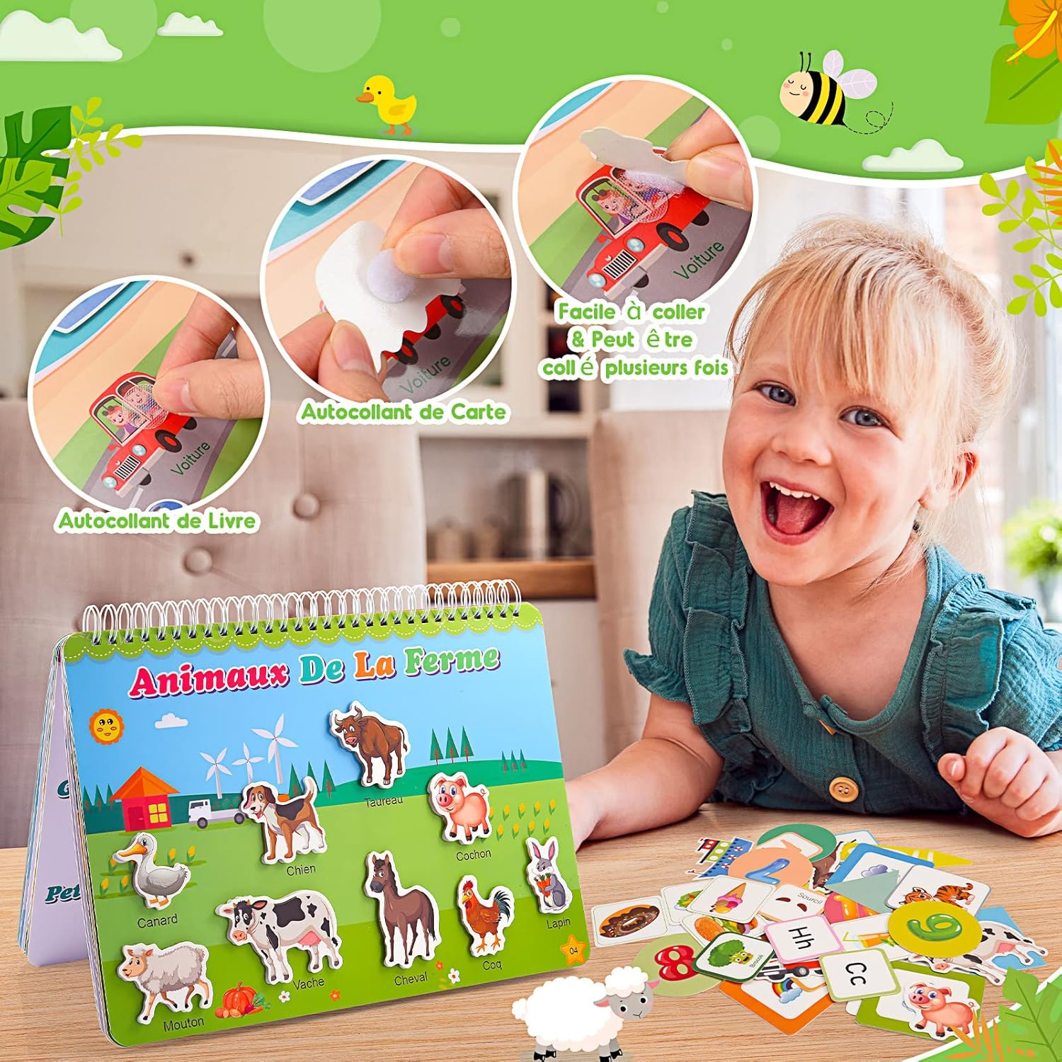 Thumbnail 4 de Gralal Quiet Book version française (Montessori) – livre sensoriel 2 à 5 ans avec 11 activités