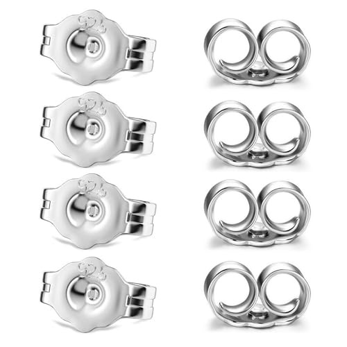 Detalle de 925 Sterling Silber Ohrstecker Verschluss – Schmetterling Verschluss, Ersatz Ohrring-Verschlüsse 8 Stück/4 Paar von The Bead Shop
