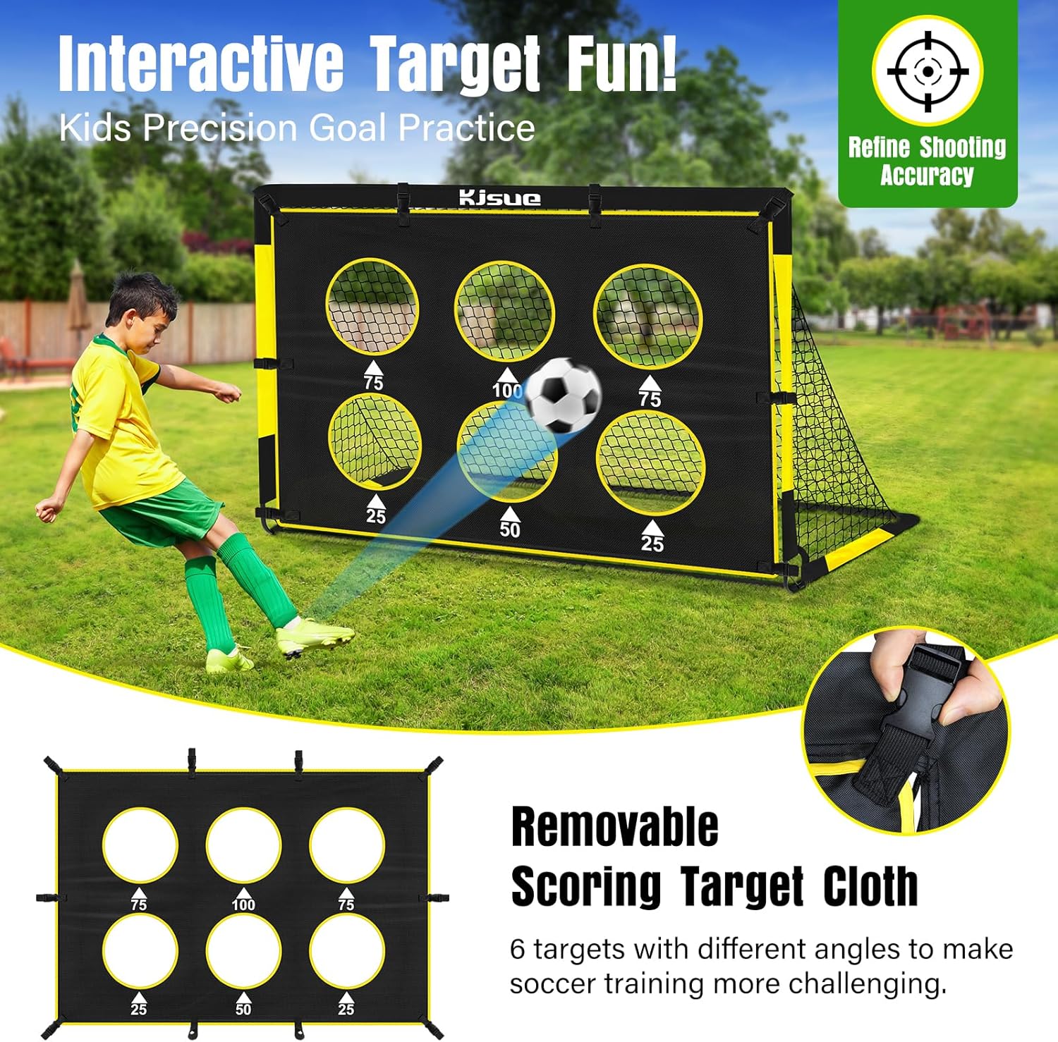 Detalle 2 de Kids Soccer Goal Backyard Set (2 Pack) — 6x4 ft Pop-Up Nets for Ages 3–12+