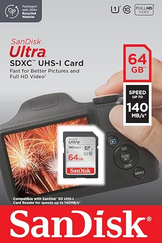 Thumbnail 6 de SanDisk Ultra SDXC UHS-I 64 GB – Für Kompaktkameras, Full HD
