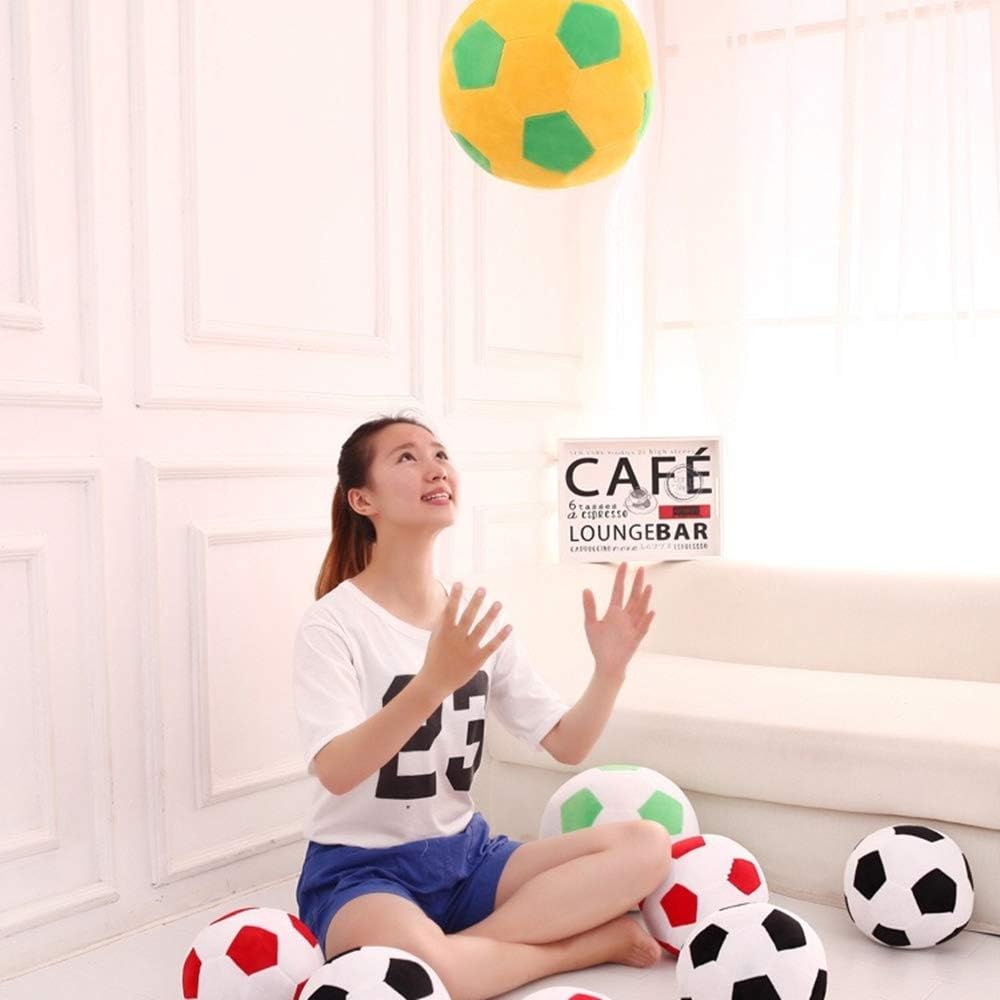 Detalle de AOQI Plush Soccer Ball Toy Pillow (Green/Yellow) – Soft Stuffed 7.8in / 20cm