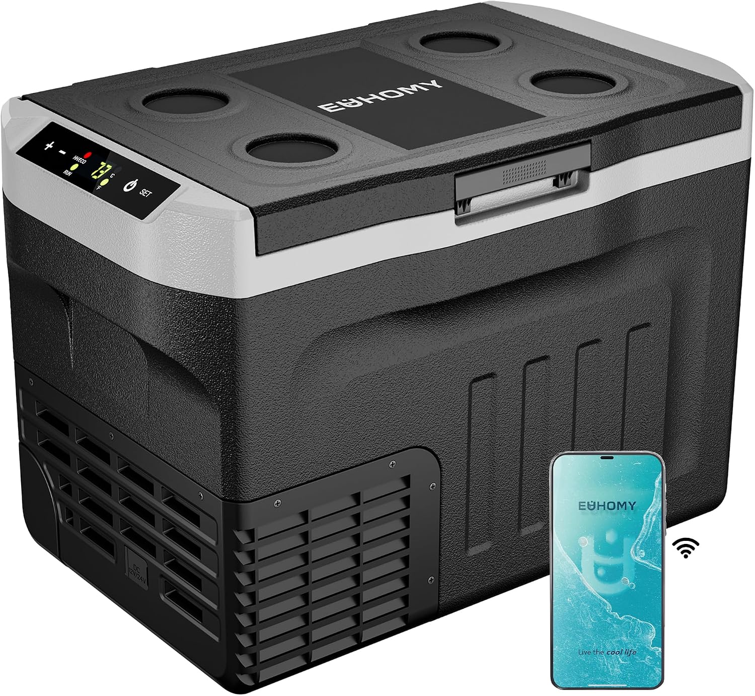 Detalle de EUHOMY ZBD-30 12V Portable Compressor Fridge, 30L, -4°F to 68°F