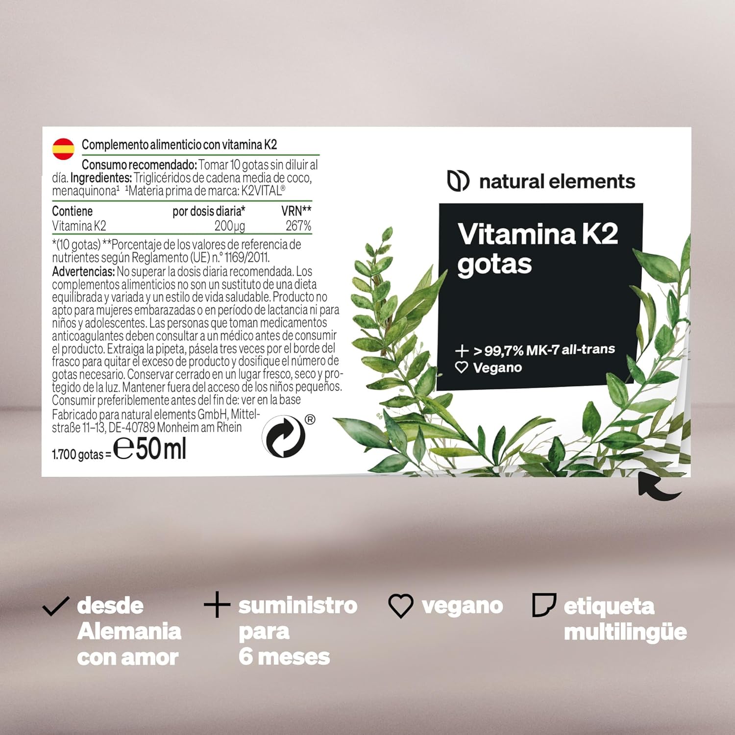 Thumbnail 4 de Vitamina K2 MK7 K2VITAL® 200µg gotas veganas, Alemania