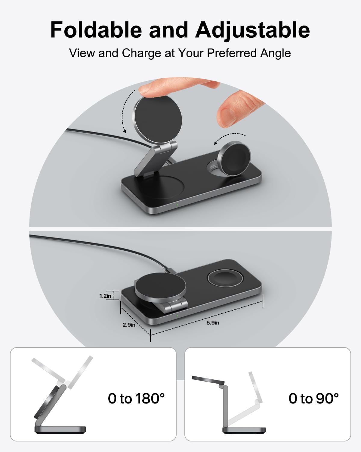 Thumbnail 4 de KEEPRO 3-in-1 Charging Station for Samsung (Magnetic Fast Wireless Charger Stand)