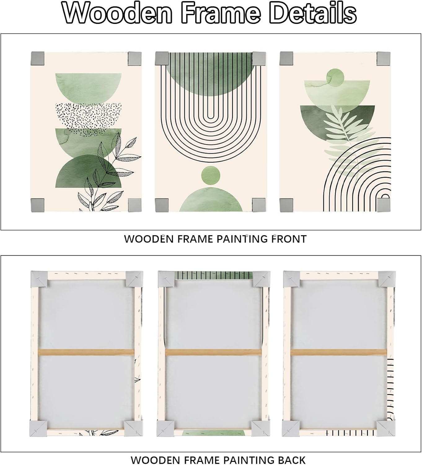 Thumbnail 4 de 3 Piezas Marcos de Madera Cuadros Abstractos 30x40cm 🖼