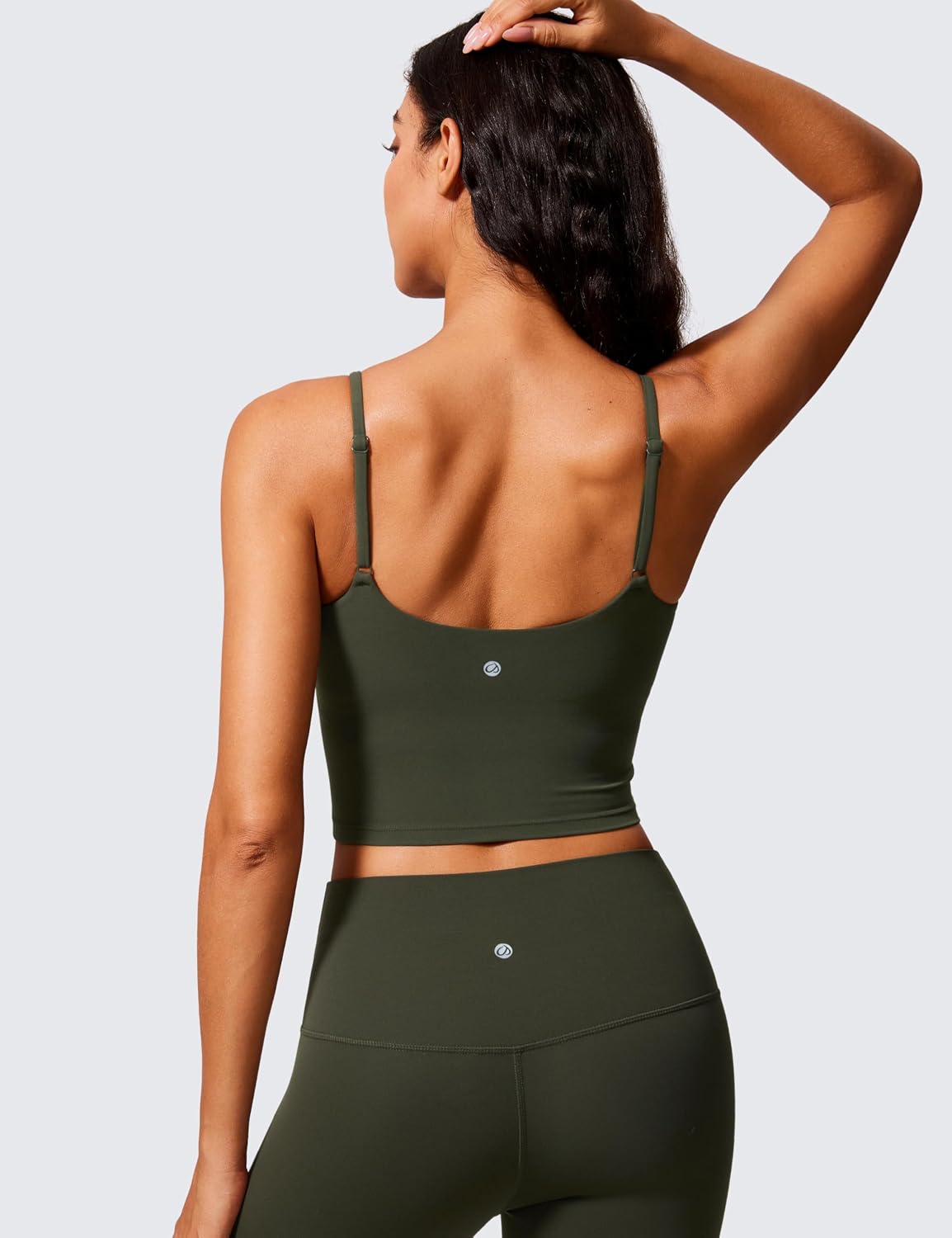 Detalle 2 de CRZ YOGA Butterlift Damen – Ohne Bügel Sport BH mit verstellbaren Trägern, Longline Crop Top