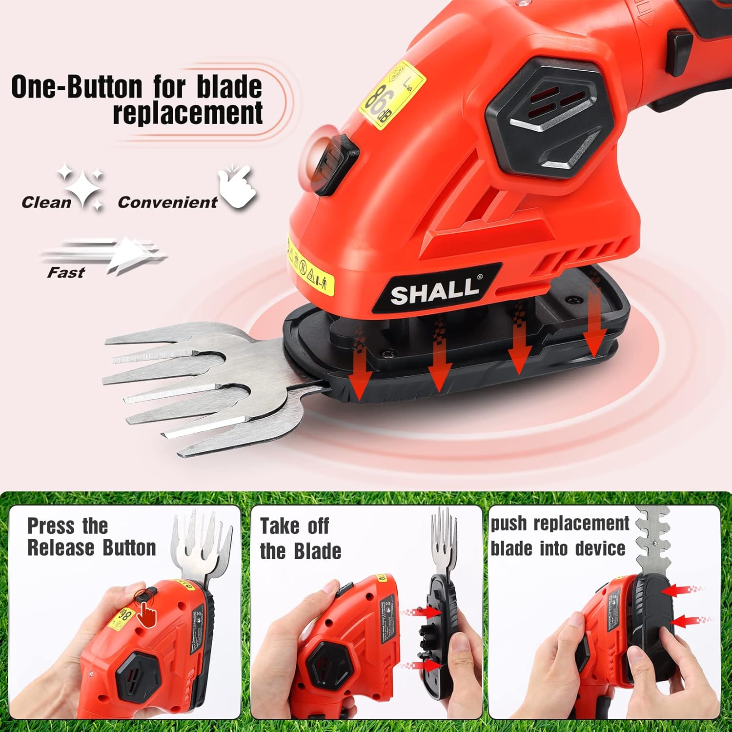 Thumbnail 1 de SHALL Cordless Grass Shear & Hedge Trimmer — 7.2V 2-in-1 Lightweight Garden Tool