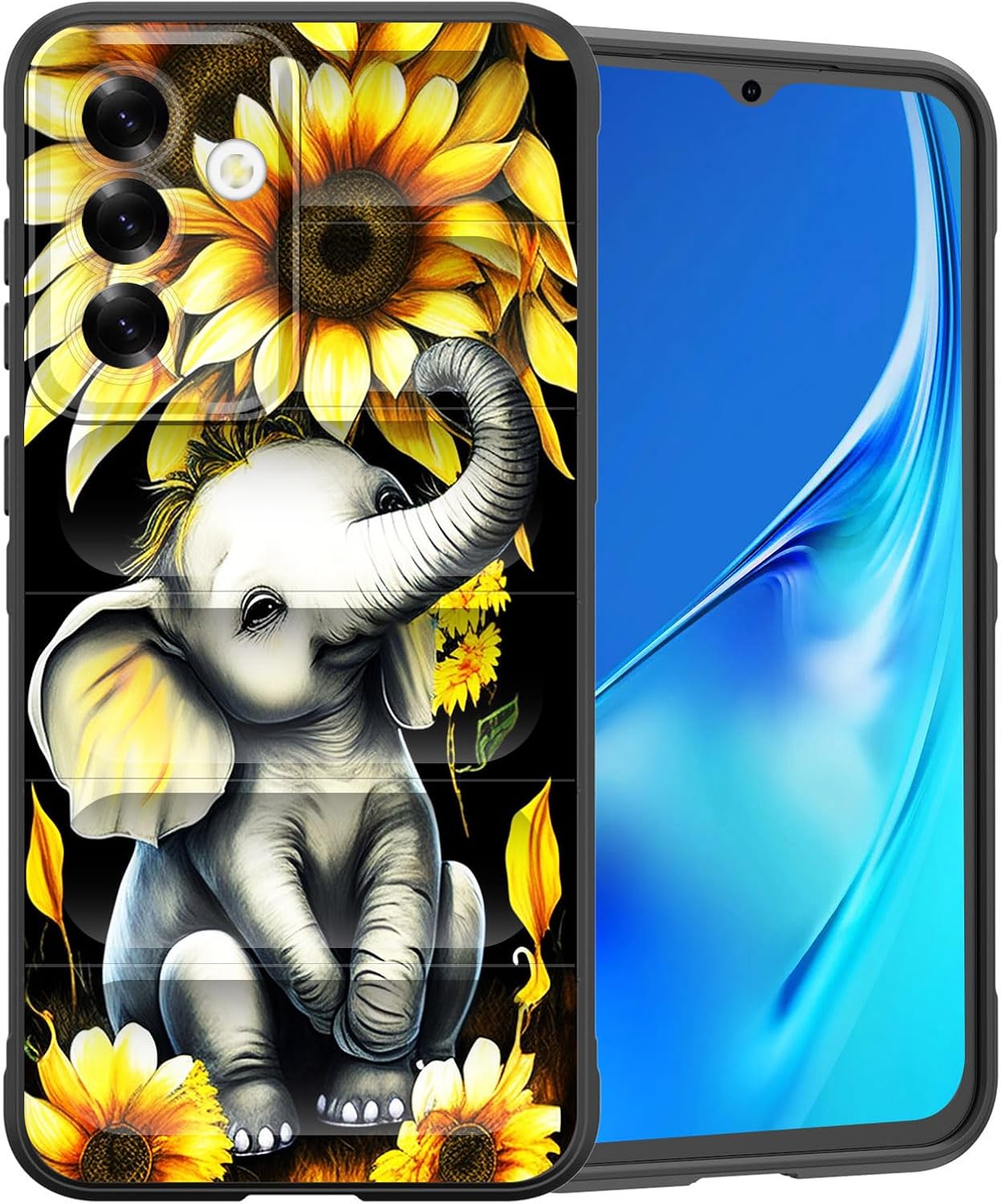 Detalle de CICPLKSE BS-HD-FBA-Galaxy A17 5G-9 Silicone Case, Elephant Sunflower