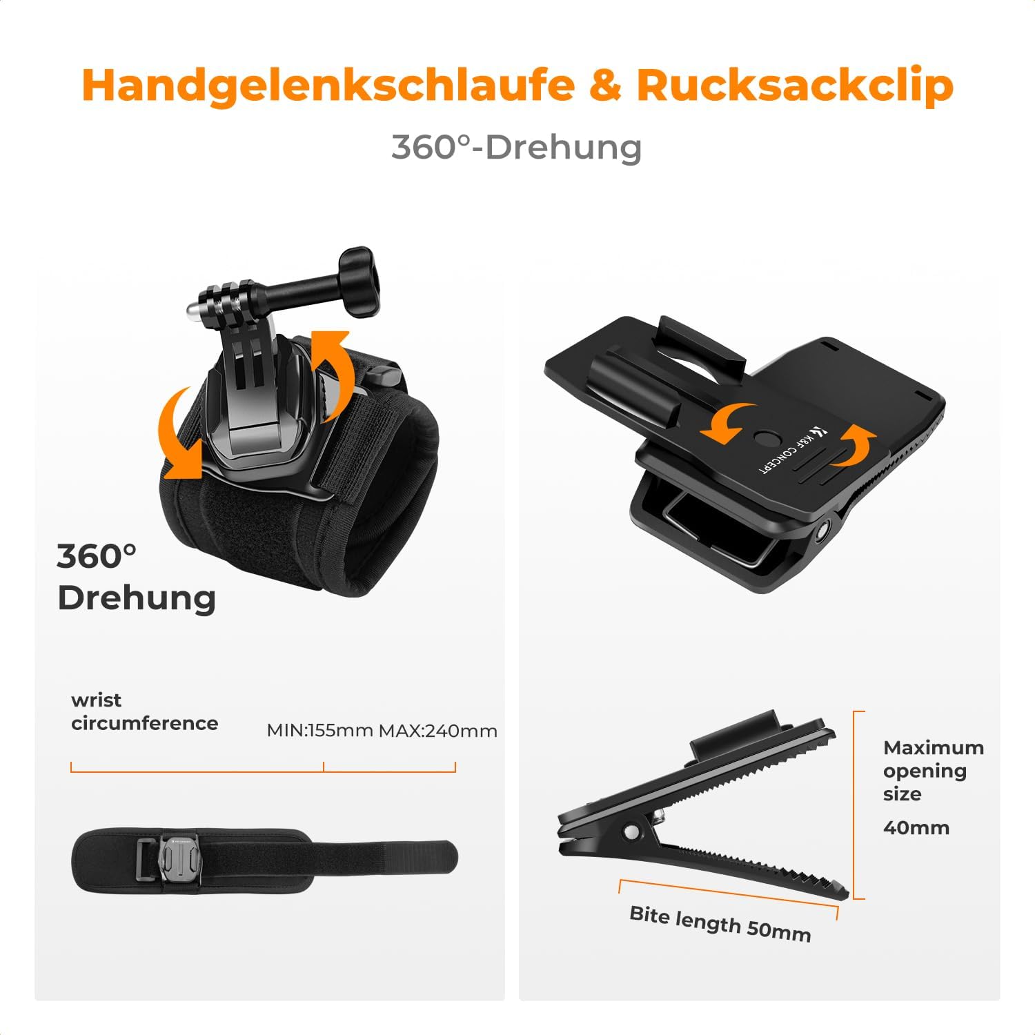 Thumbnail 4 de K&F CONCEPT Action Kamera Zubehör Kit für POV