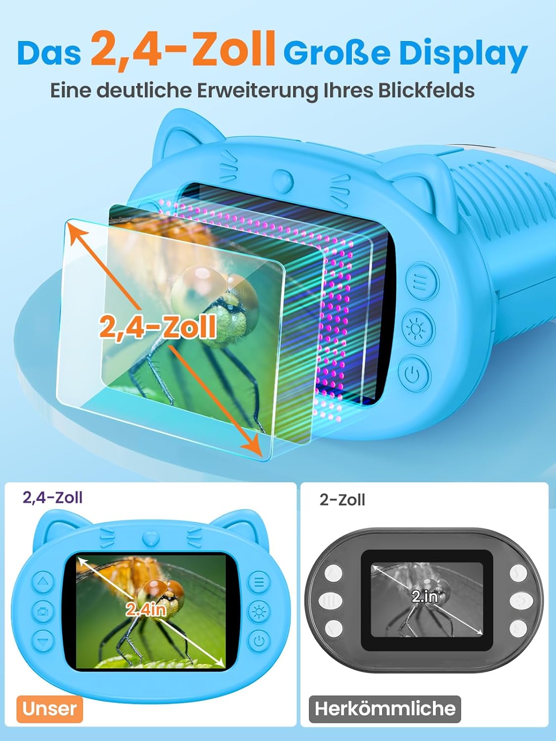 Detalle de Vorth Kindermikroskop 1000× mit 2,4" IPS-Bildschirm