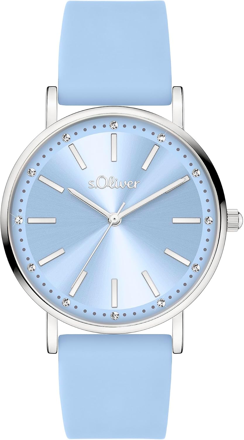 Detalle de s.Oliver Damenuhr mit Silikonband – 36 mm, zeitlos & modern