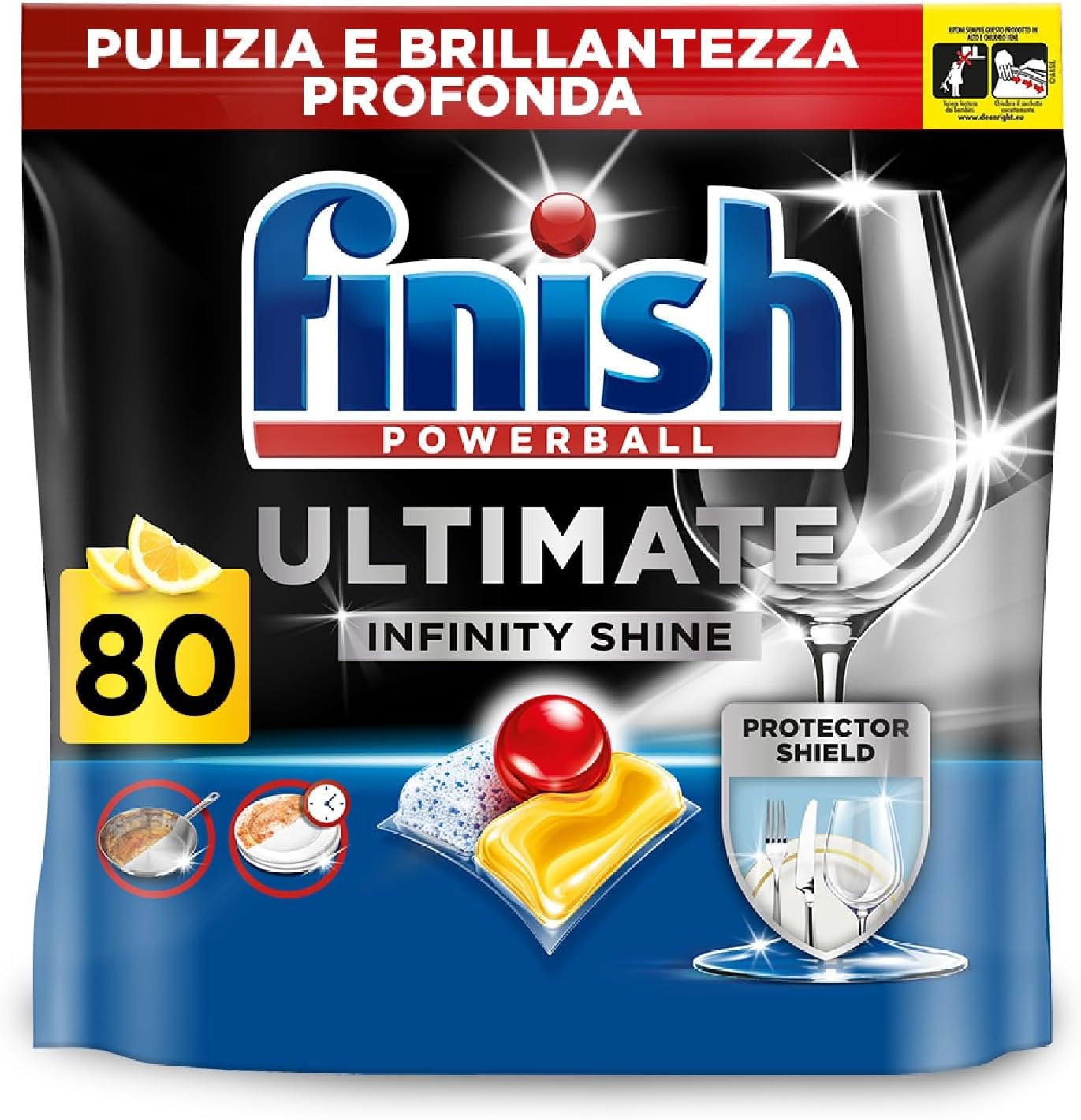 Thumbnail 1 de Finish Ultimate Infinity Shine 160 capsule lavastoviglie al limone 🍽