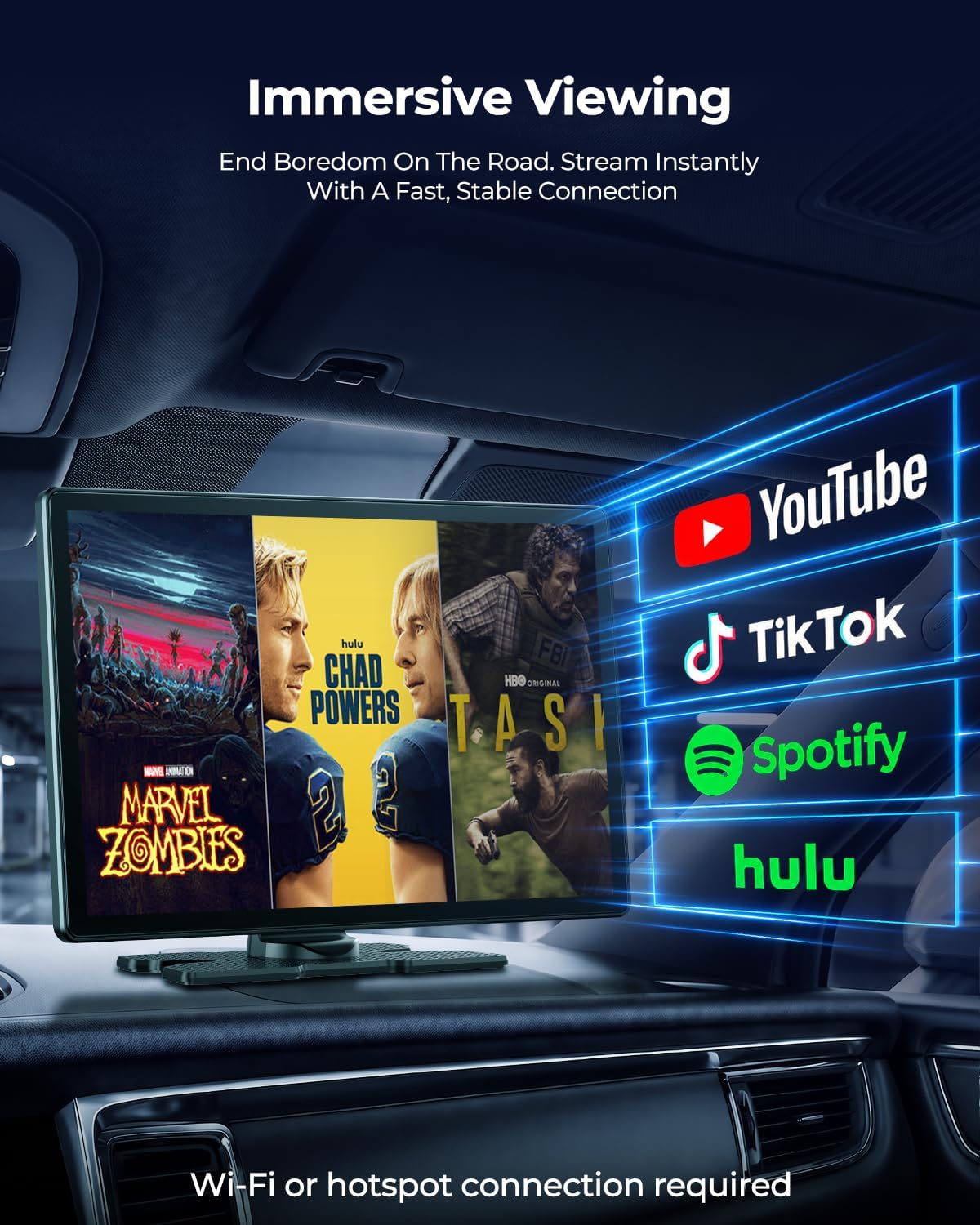Thumbnail 2 de LAMTTO 11-Inch Wireless CarPlay Screen for Cars with YouTube & TikTok – All-in-One Entertainment and Navigation