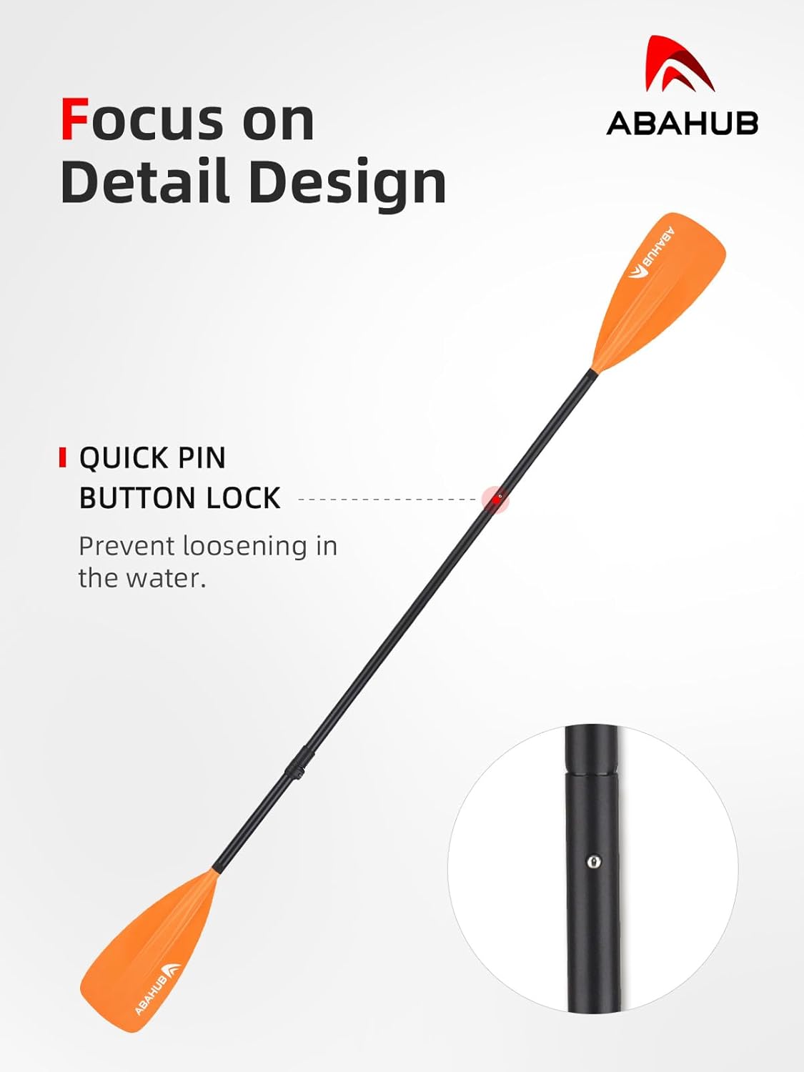 Detalle de Abahub 2 in 1 SUP/Kajak Paddel aus Aluminium – verstellbar, anti-twist und reisefreundlich