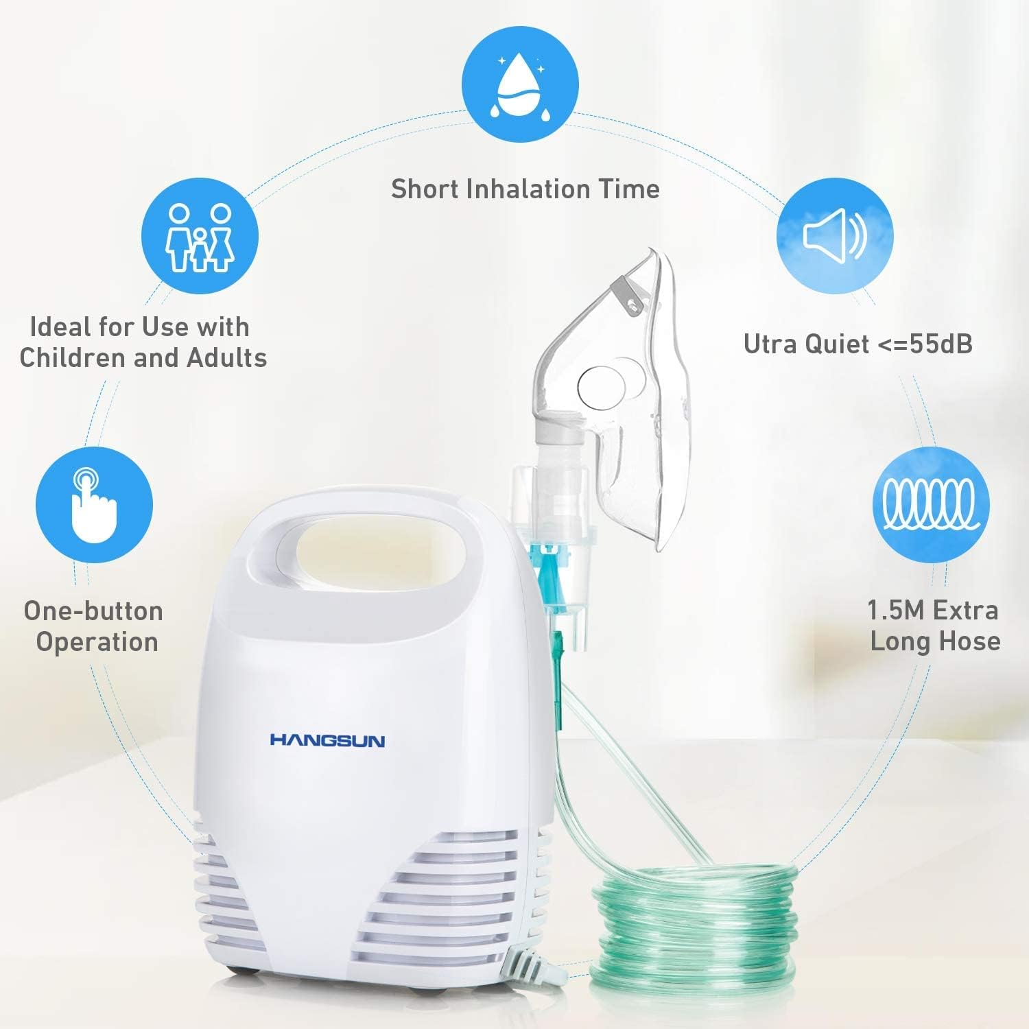Detalle 2 de Hangsun CN560 Nebulizador inhalador