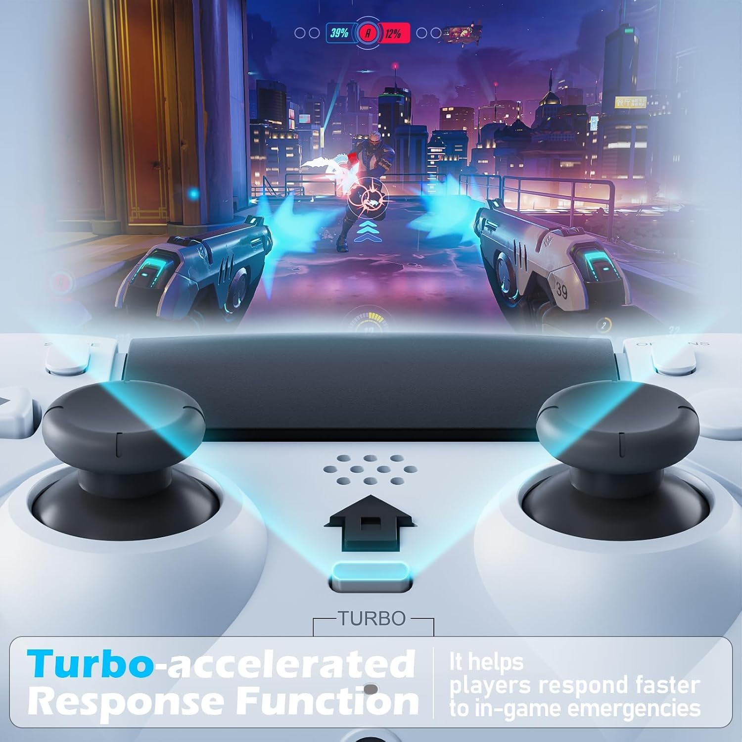 Thumbnail 5 de CHEREEKI PS4 Controller mit 8 Metern Reichweite