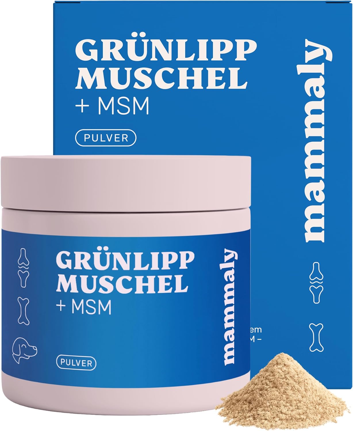 Detalle de Mammaly Gelenkpulver für Hunde – Grünlippmuschel- und MSM-Pulver, 150 g
