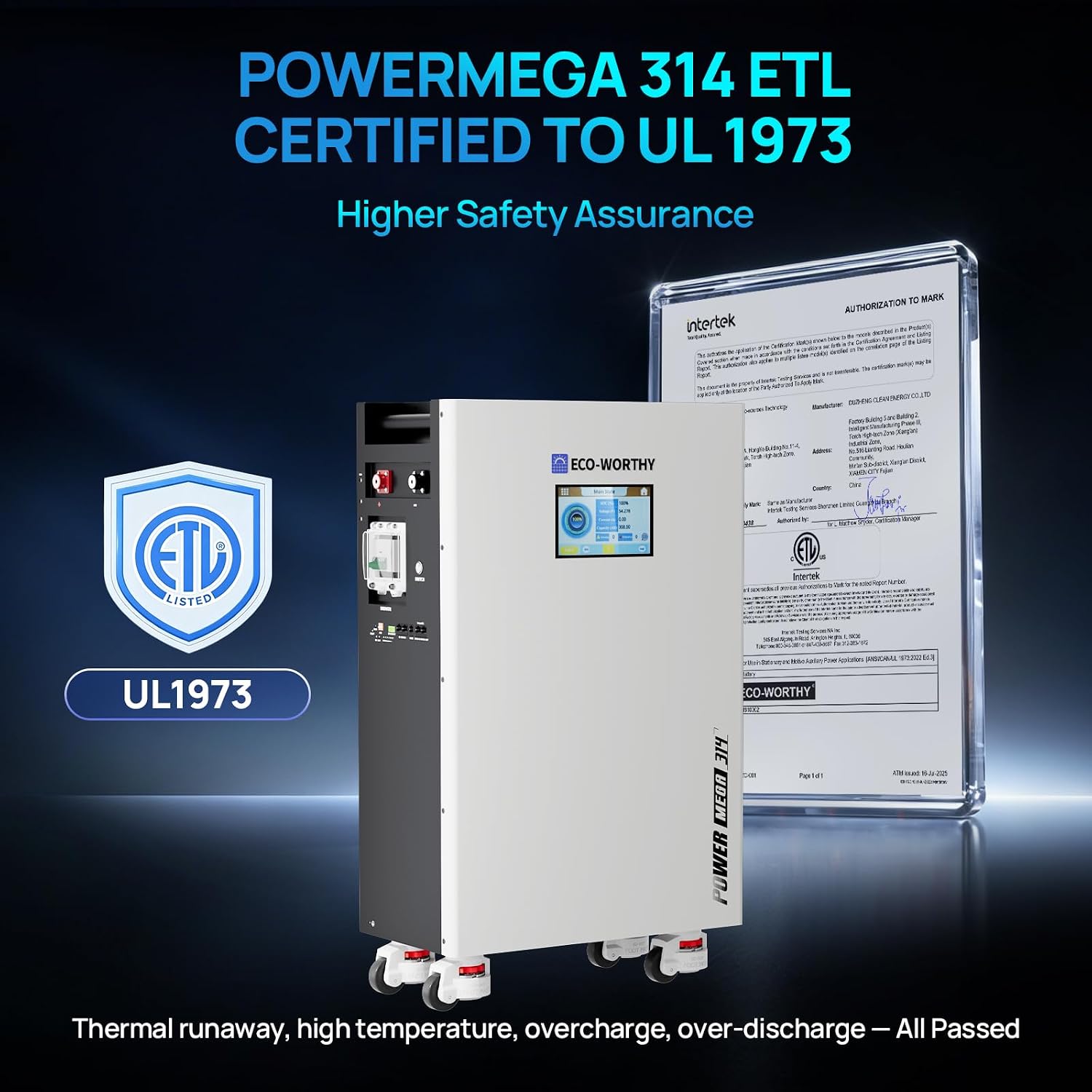 Detalle de ECO-WORTHY Powermega L03L314A-NKUS10KW-1 48V 314Ah LiFePO4 Storage System