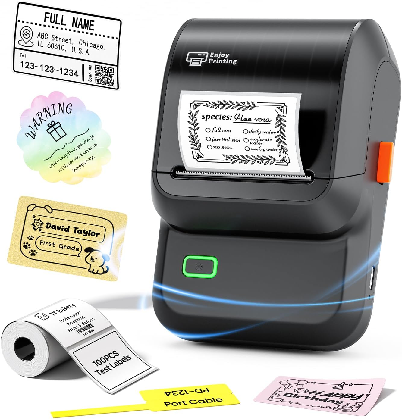 Detalle de Ponek M100 Label Maker, 203 DPI Bluetooth Thermal Printer, 0.78–2-Inch Labels