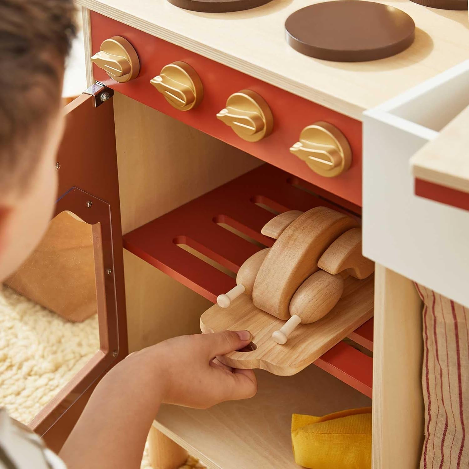 Thumbnail 6 de Tiny Land Wooden Play Kitchen for Toddlers with Warm Retro Design