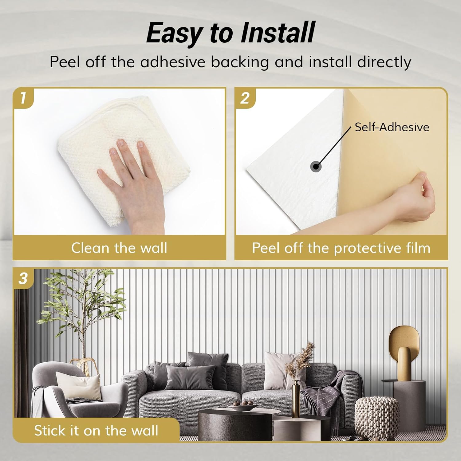 Detalle 1 de TONOR EW24340.01CA.V1.M01 4-Pack Acoustic Panels, Self-Adhesive, Light Camel