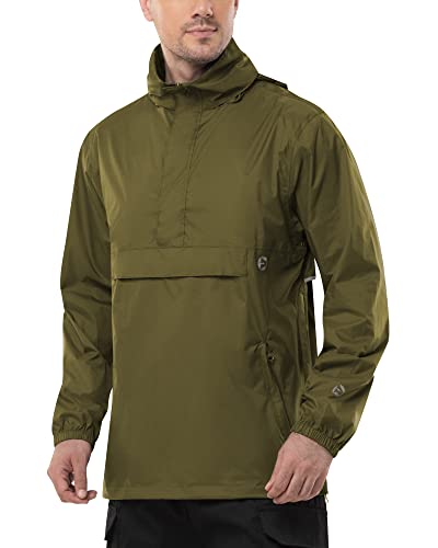 Detalle 2 de Outdoor Ventures Men's Waterproof Rain Jacket Packable Hooded Pullover