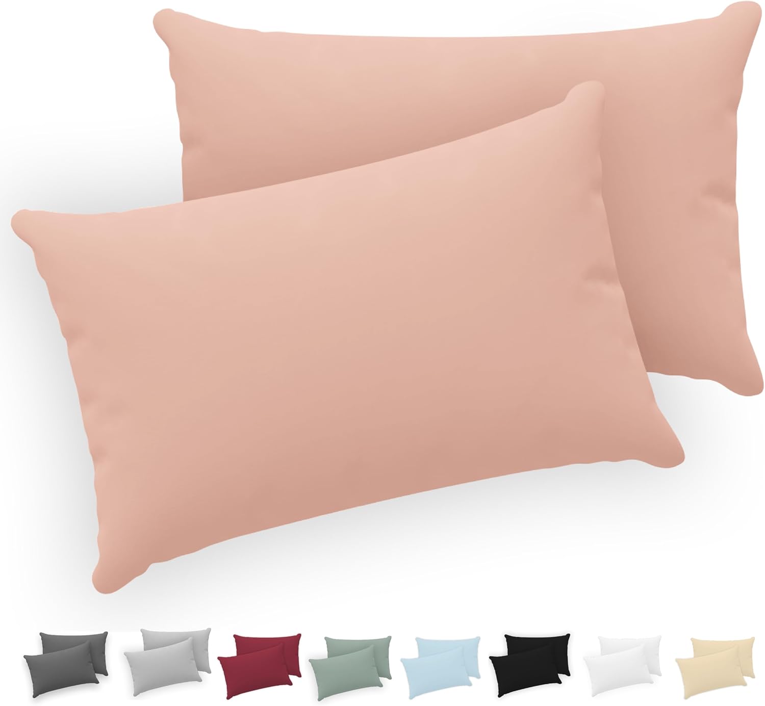 Thumbnail 6 de Twinzen® Taie Oreiller 60x60 (Lot de 2) – 100% coton jersey 150 g/m², fermeture éclair, certifiée Oeko-Tex