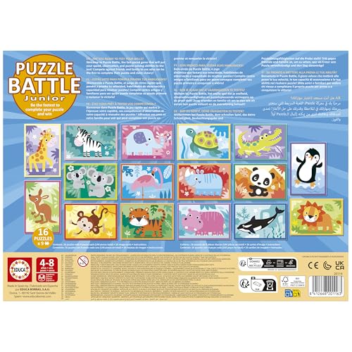 Detalle 1 de Educa - Puzzle Battle Animales 🐾 | Conviértete en el Ganador