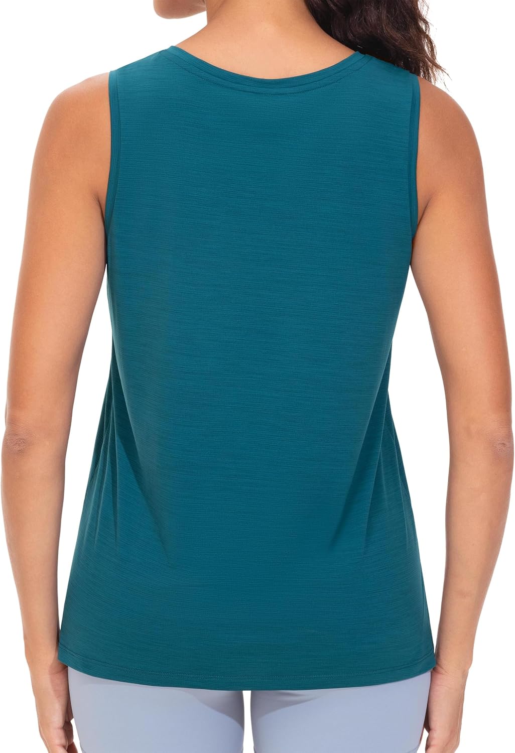 Detalle de THE GYM PEOPLE Canottiera da donna con scollo a V, spacchi laterali, asciugatura rapida