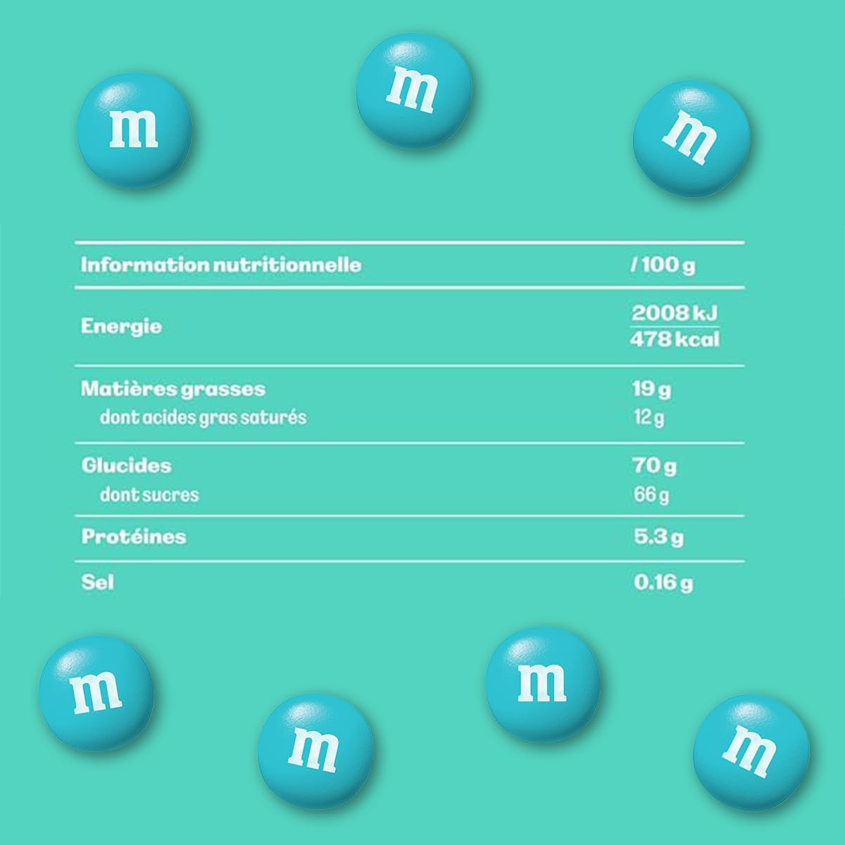 Thumbnail 1 de M&M'S COLLECTION Choco “Bleu Lagon” – bonbons au chocolat au lait monocouleur en sachet de 300 g, pour DIY et événements