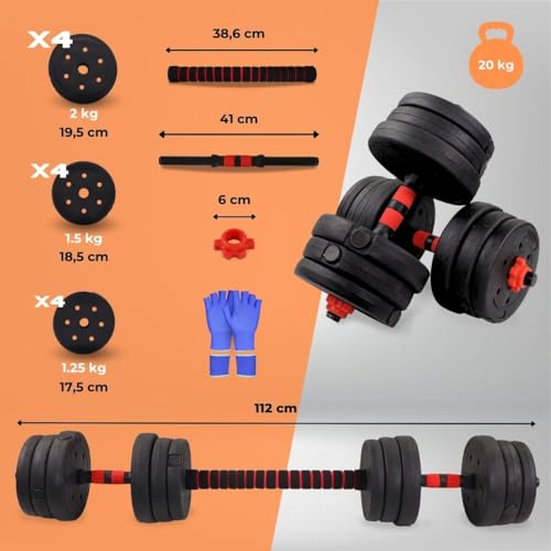 Thumbnail 1 de Mobiclinic Haltères réglables 2 en 1 de 10 à 30 kg ⚙