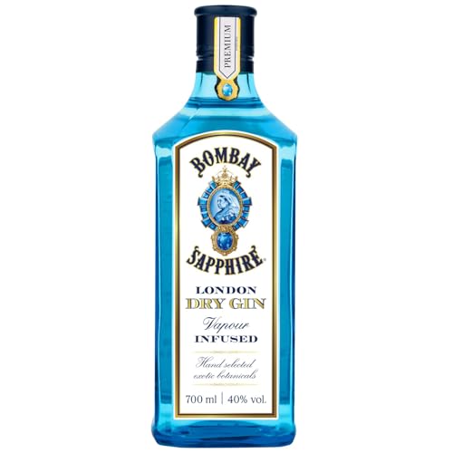 Detalle de Bombay Sapphire London Dry Gin – Dampfinfusion mit 10 handverlesenen Botanicals, 40% vol., 700 ml