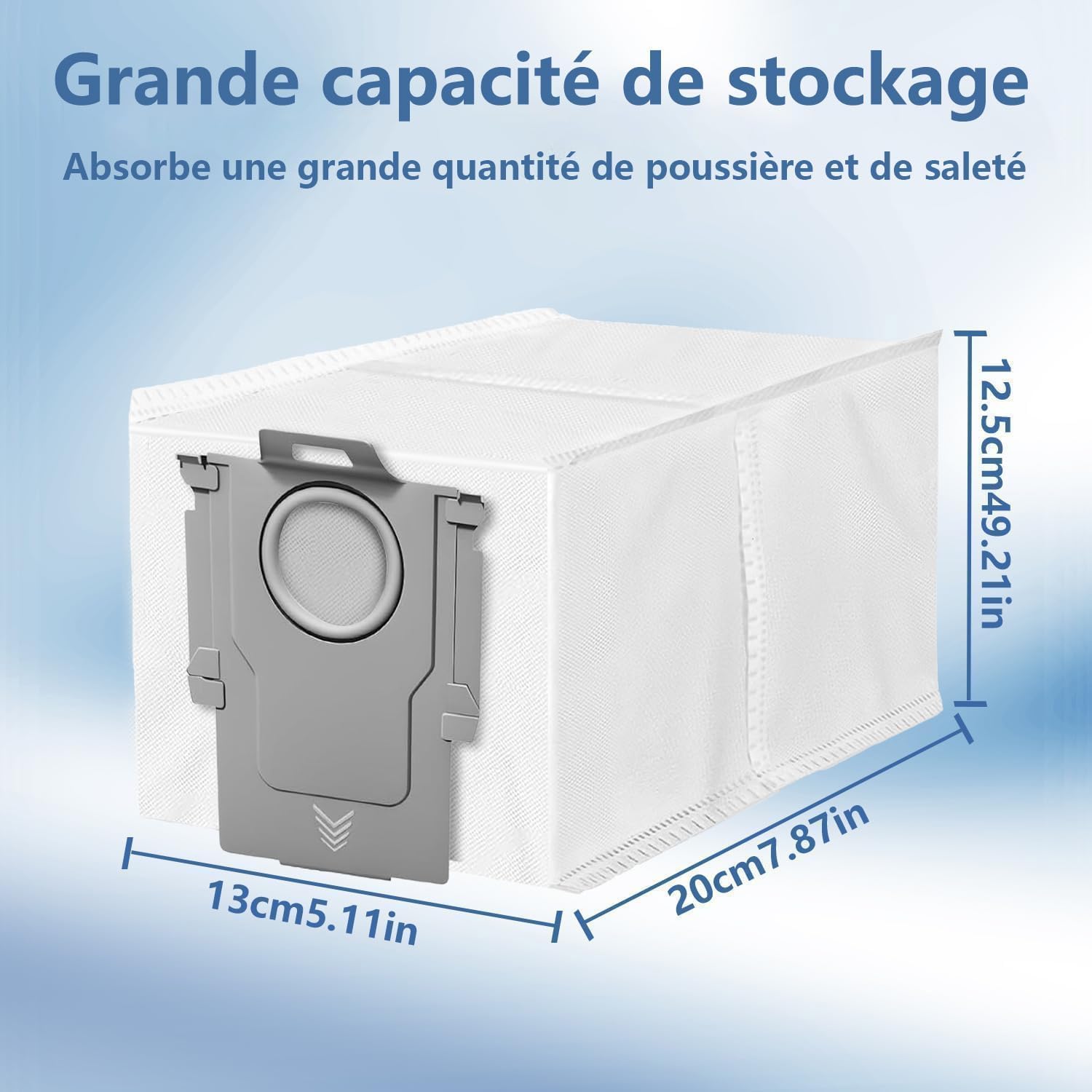 Detalle de howekuze QC22 – 10 worków do Roborock, 2,7 l, wielowarstwowa filtracja