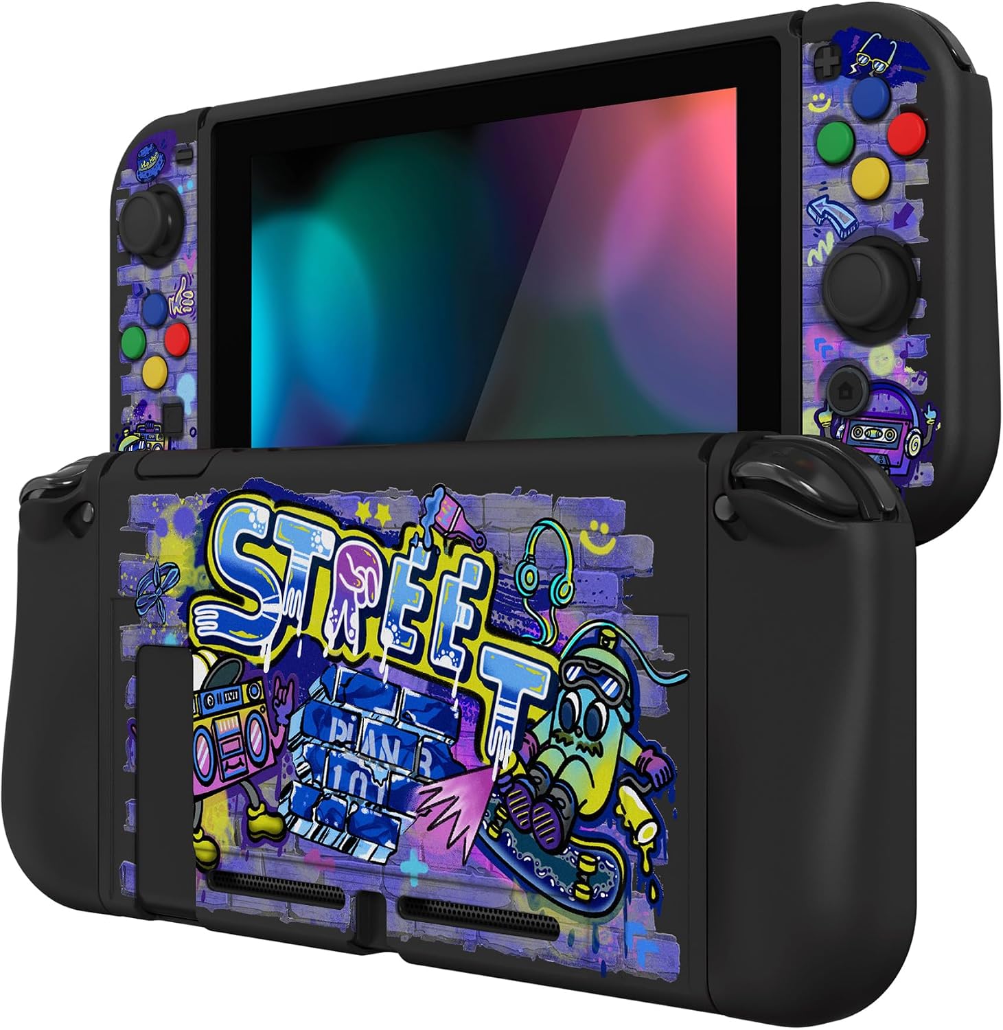 Thumbnail 5 de PlayVital ZealProtect Soft Protective Case for Nintendo Switch with Screen Protector & Accessories (Street Art)