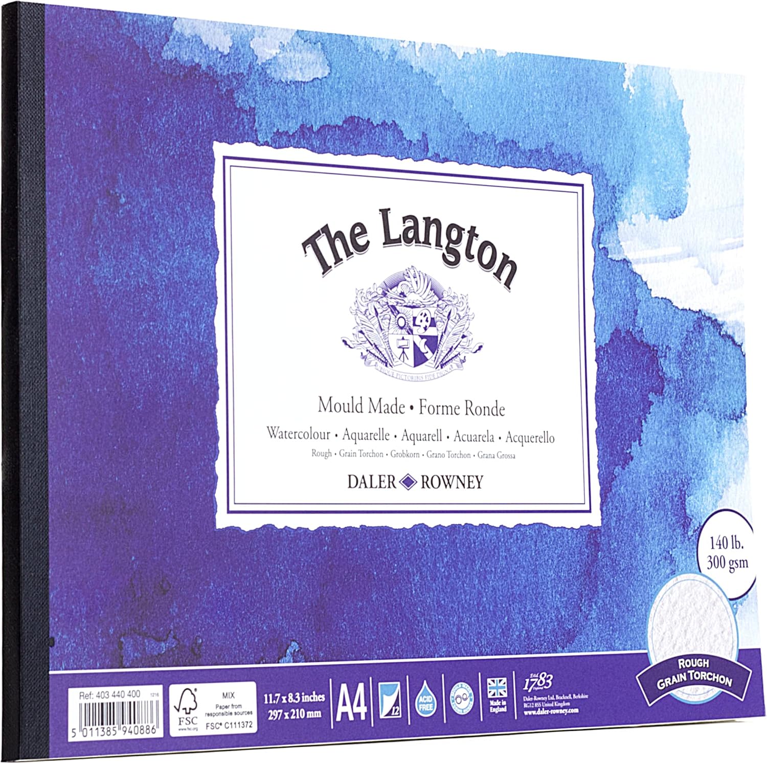 Thumbnail 2 de Daler-Rowney The Langton Rough A4 300gsm watercolour pad 🖼️