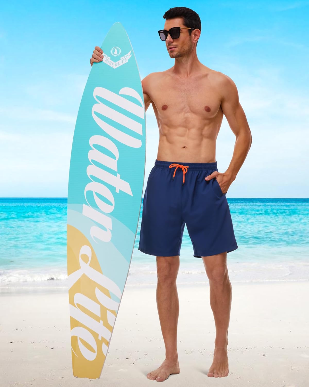 Thumbnail 1 de SIHOHAN Mens Long Swimming Shorts with Quick Dry Fabric and Mesh Lining
