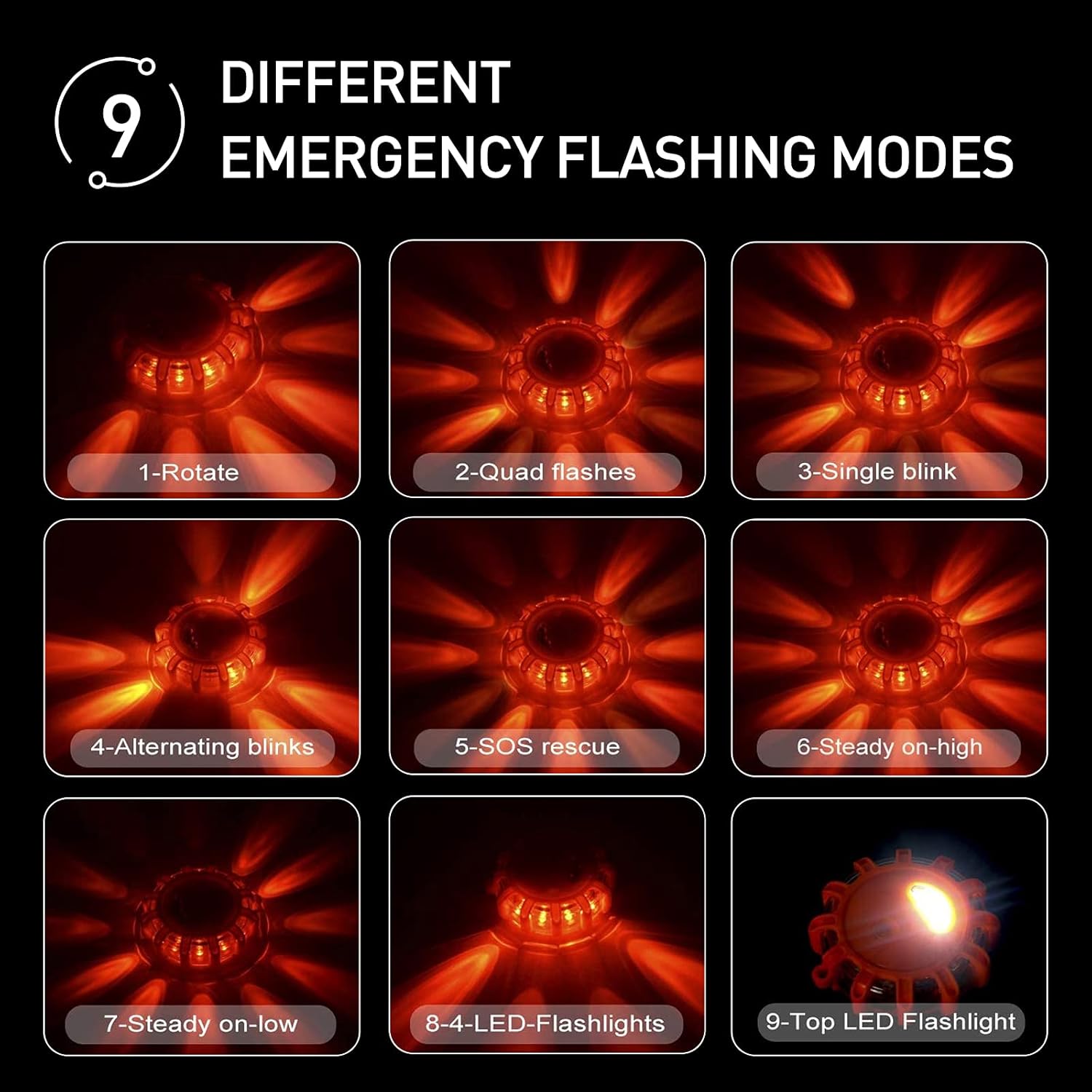 Thumbnail 4 de Kitgo 6 Pack LED Road Flares Emergency Light Kit 🚨