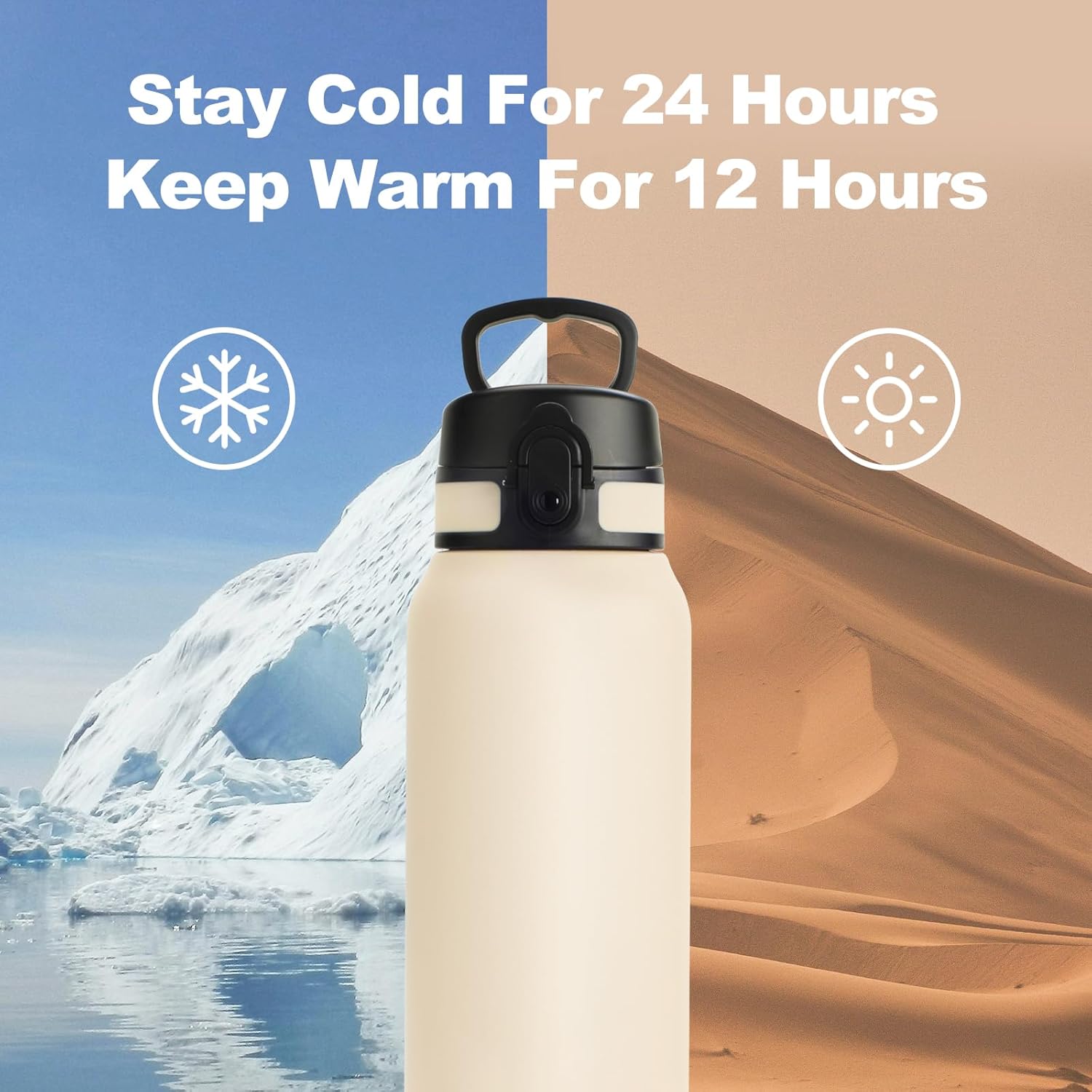 Thumbnail 3 de UZSPACE 700ml Stainless Steel Water Bottle for Kids with Handle – Leakproof, Double-Walled Insulation