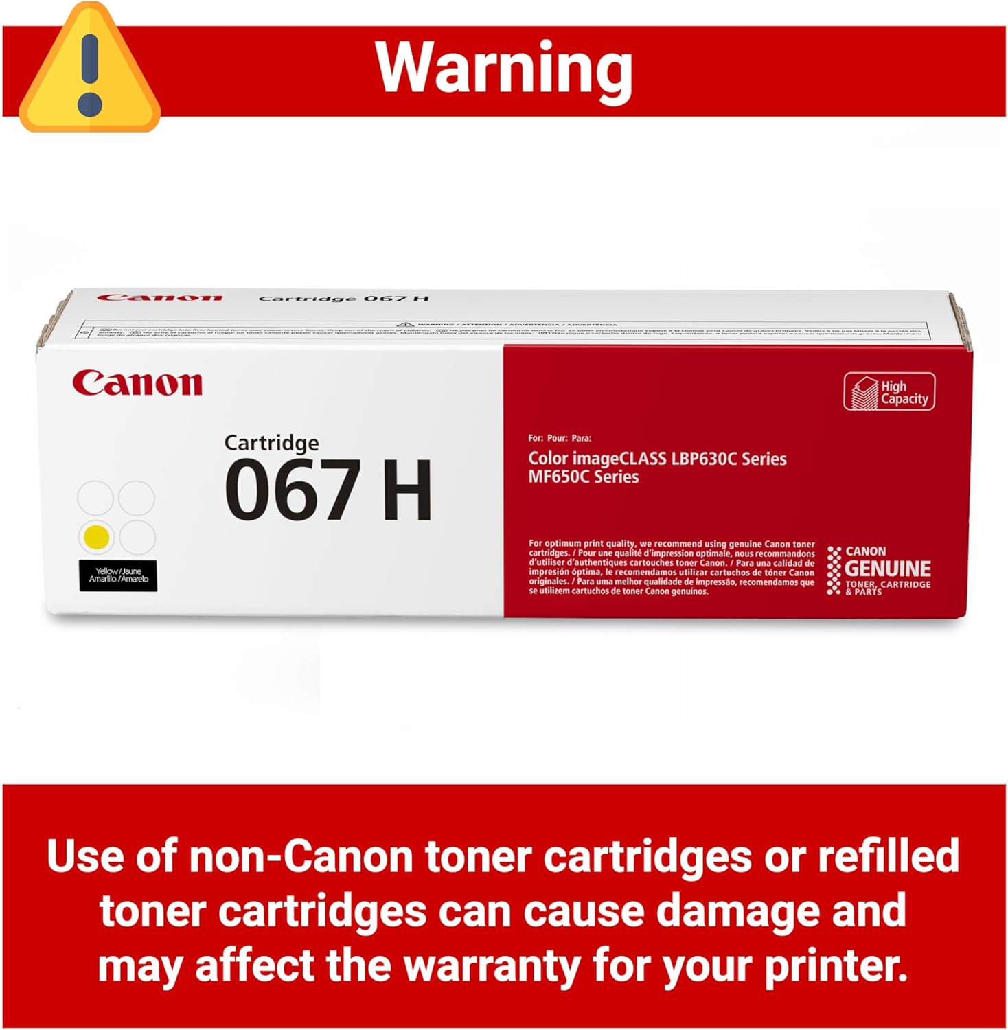 Detalle 2 de Canon 067 Yellow Toner 2,350 pages 🖨