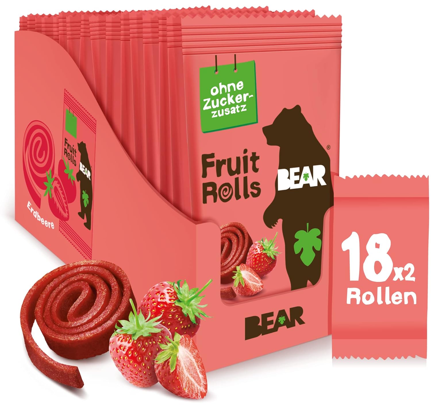 Thumbnail 6 de BEAR Fruchtrollen Apfel – 100% natürliche Zutaten, ohne Zuckerzusatz (18 Beutel à 20 g, 360 g)