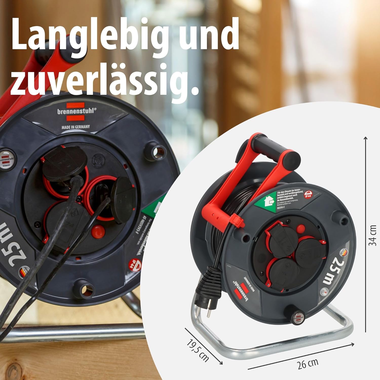 Thumbnail 6 de Brennenstuhl Garant V2 IP44 Kabeltrommel 25 m Outdoor – zuverlässig, geschützt und praktisch