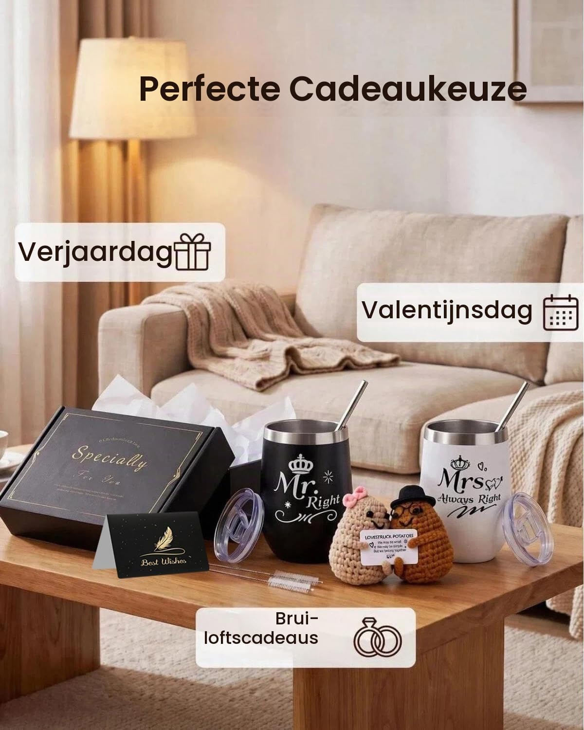 Detalle 1 de RYLIFEOGI RYLIFEOGIA13010# Mr & Mrs-mokkenset van roestvrij staal, 360 ml