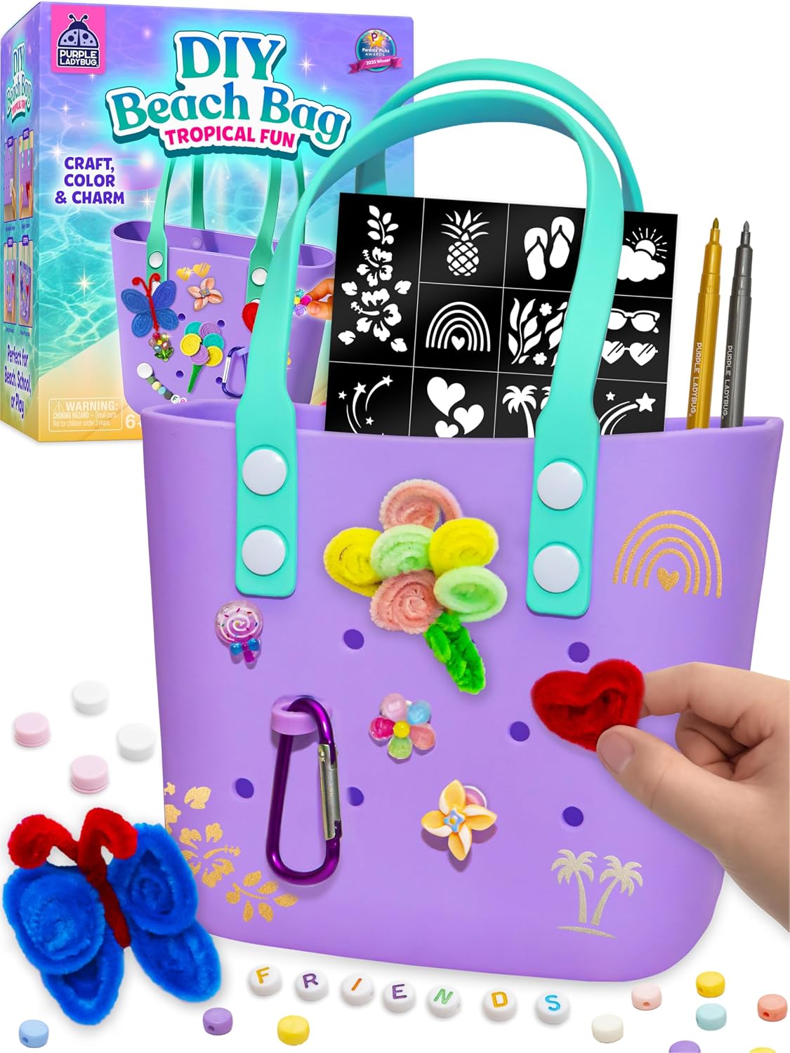 Detalle de Purple Ladybug Beach Bag 6–10