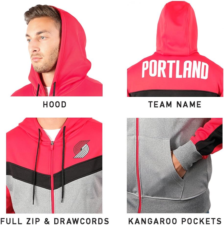 Detalle de Ultra Game Men’s NBA Official Full Zip Hoodie Sweatshirt