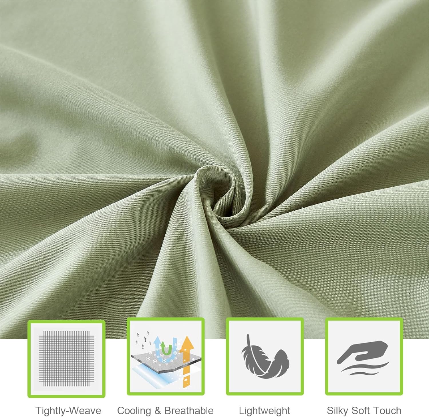 Thumbnail 3 de ILAVANDE Queen Sheets Set (6-Piece) 1800 Series Double Brushed Microfiber — Wrinkle-Free, Breathable Deep Pocket, Sage Green