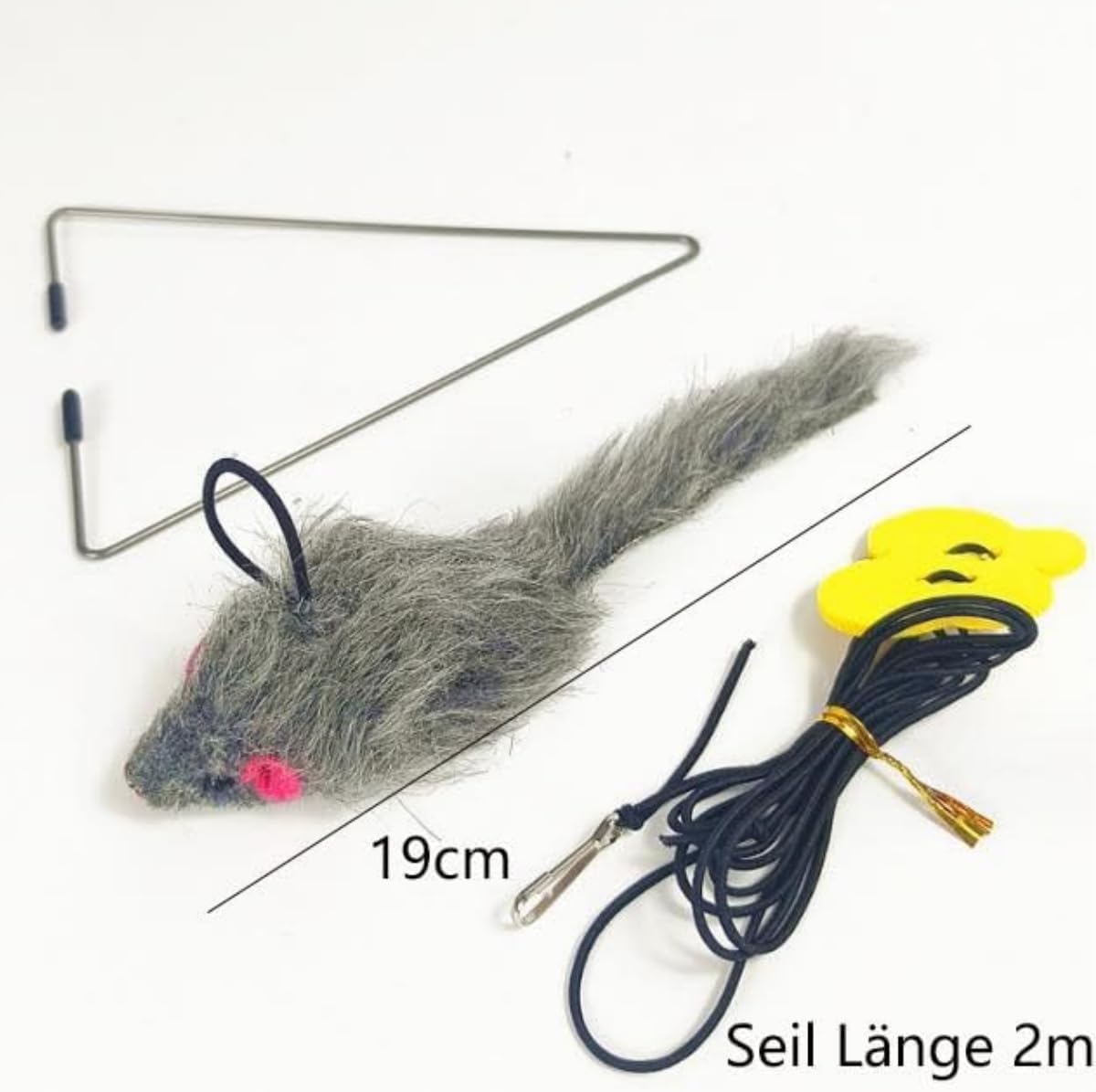 Detalle de Interaktives Katzenspielzeug (2er-Set) mit elastischer Maus zum Anhängen – ideal gegen Langeweile